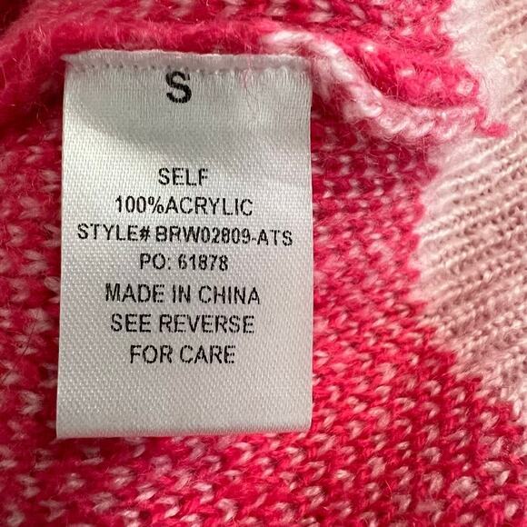 Altard State Long Sleeve Crew Pink Smiley Face Oversized Sweater Size Small - Picture 7 of 7